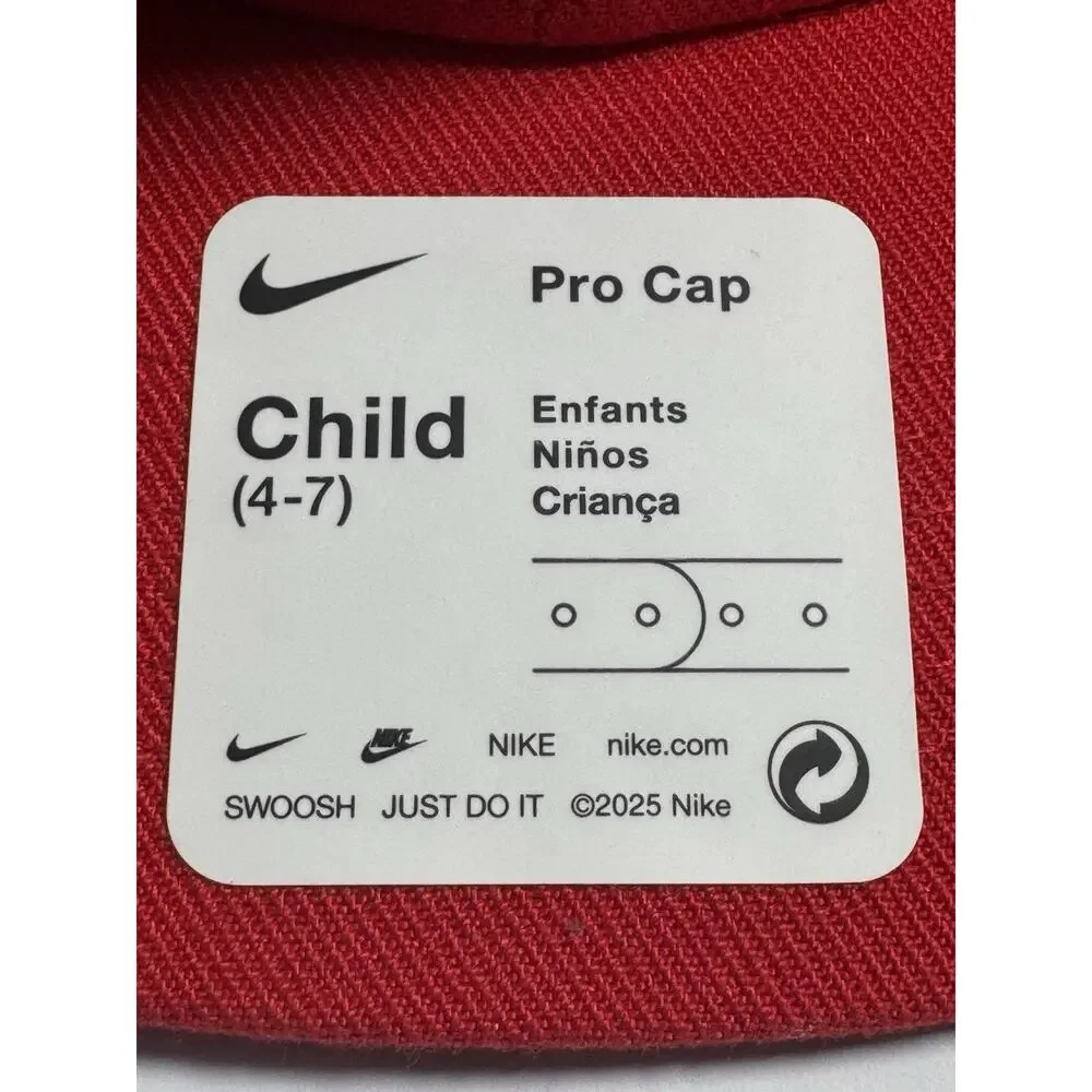 Nike Pro Cap Youth Snapback Hat Child 4-7 University Red Black Swoosh NWT